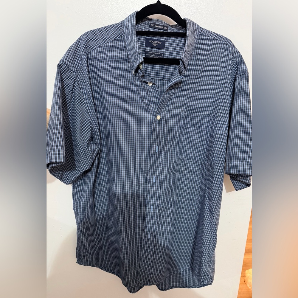 Dockers Navy Checkered Casual Shirt